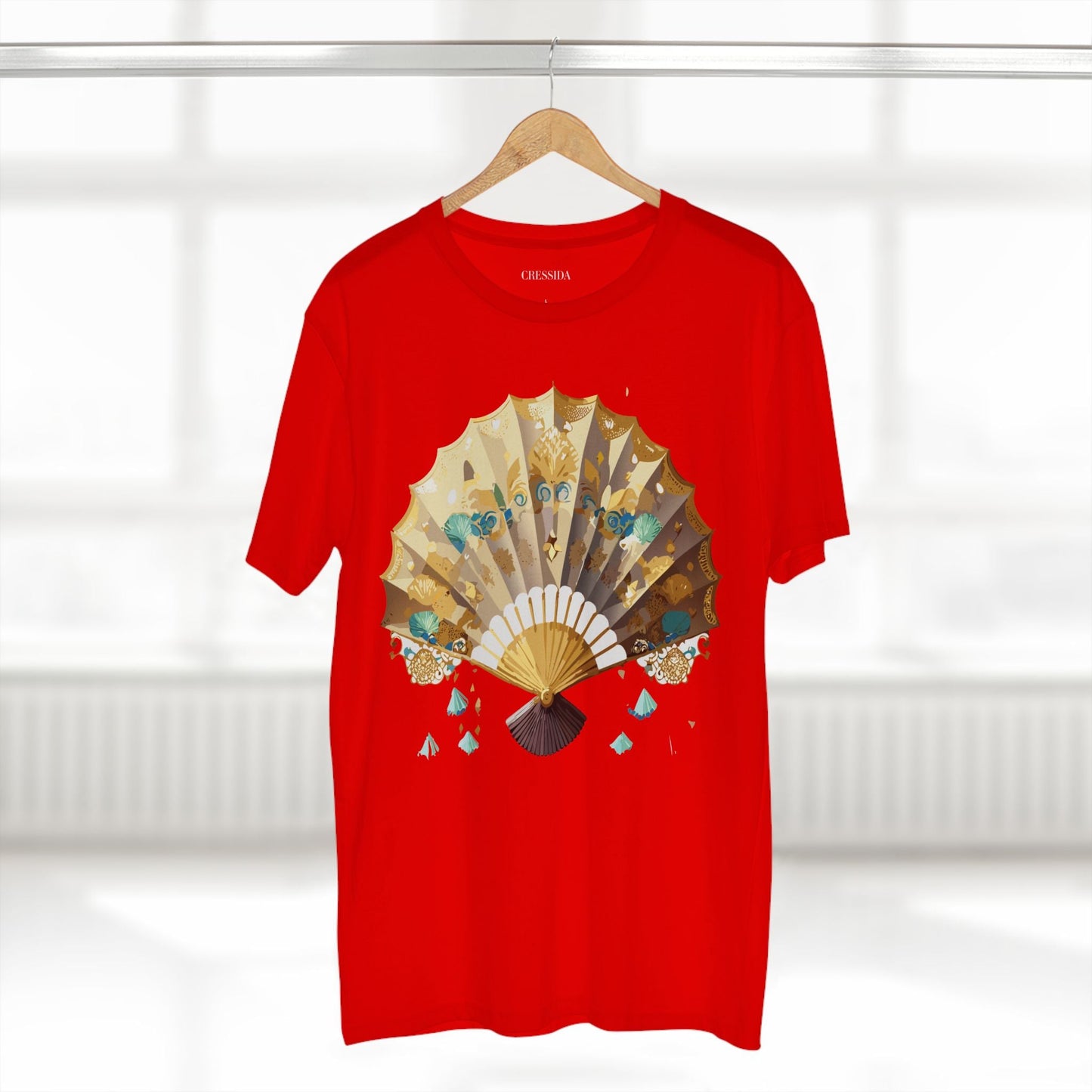 Antique Fan Graphic Design T-Shirt Unisex 100 Cotton Floral Carnival Artwork Tee 16