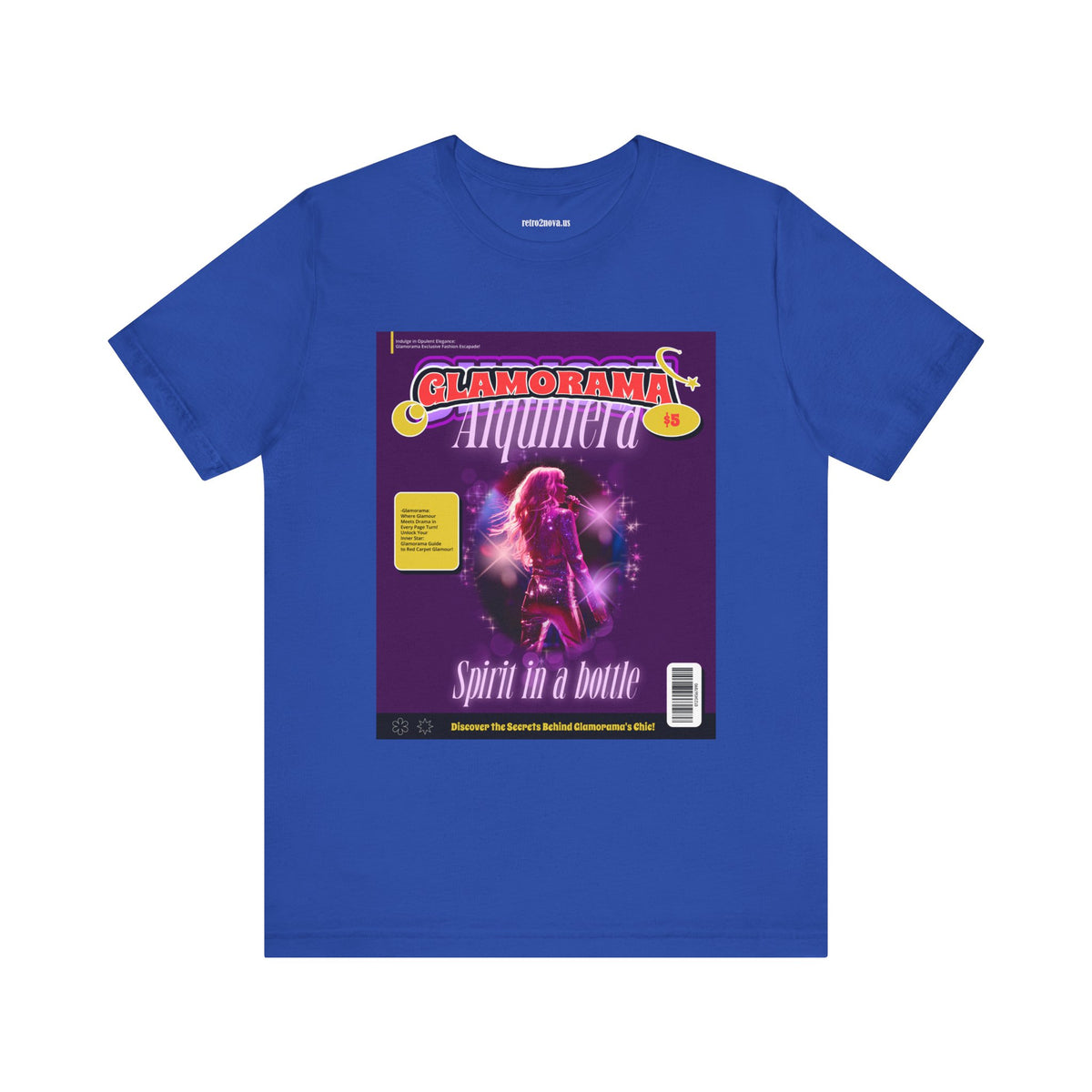 Magazine Cover Graphic Unisex Cotton Bella+Canvas Tee with Retro Poster ab26