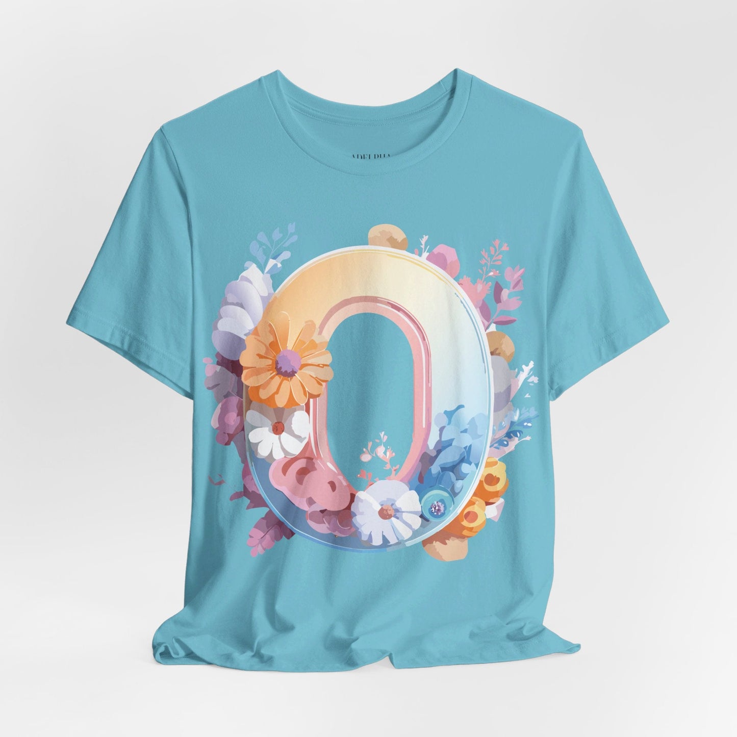 Letter O Graphic Tee Unisex Shirt Adelpha Vintage Inspired Art Design Short Sleeve
