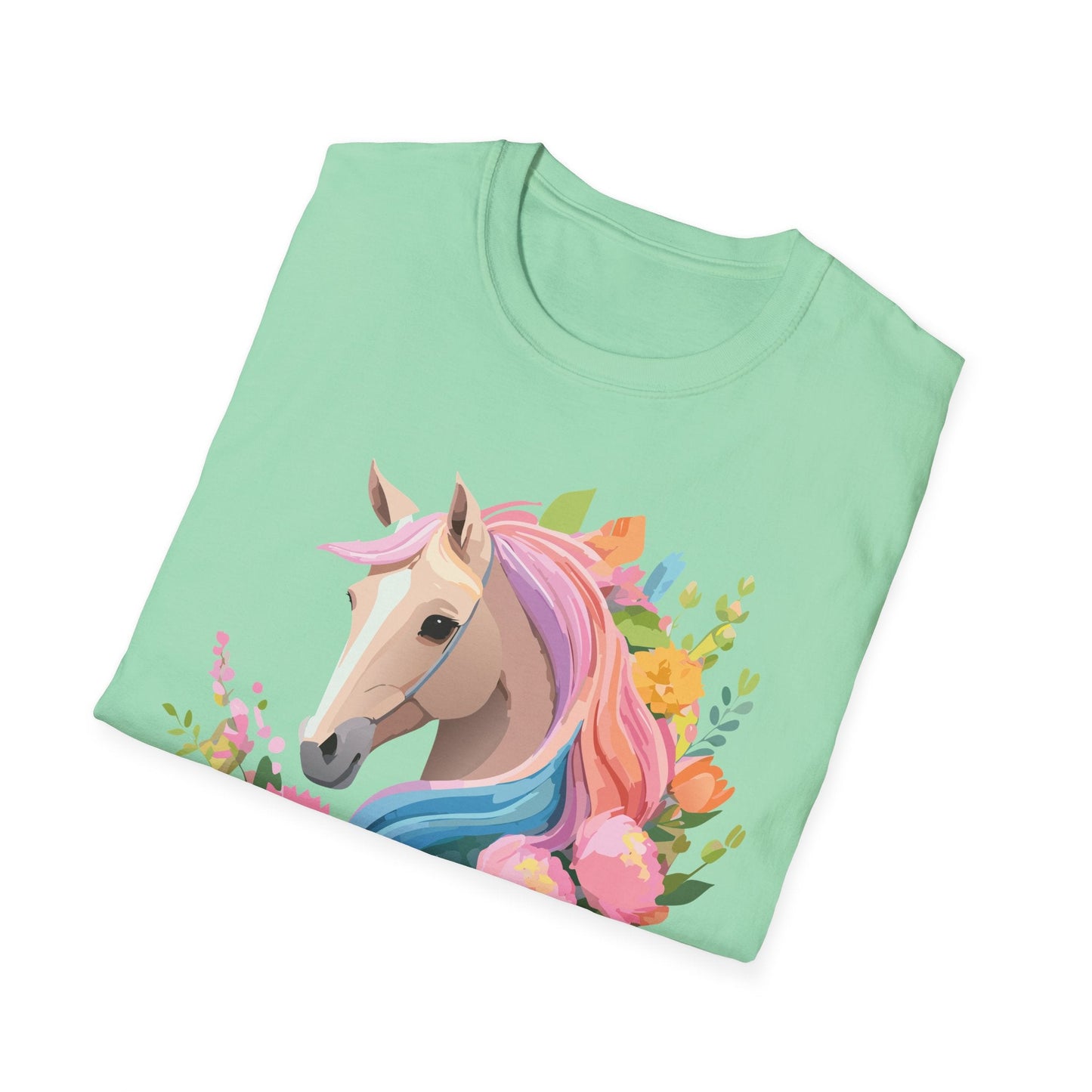Unisex Horse Shirt Soft Cotton Tee With Animal Artwork Gildan Softstyle