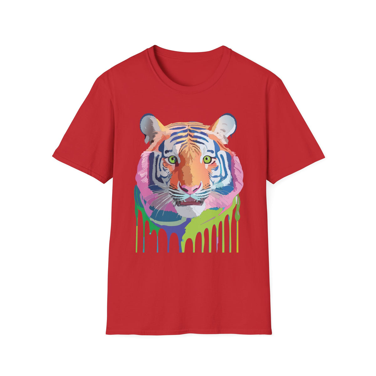 Colorful Drip Tiger T-Shirt | Vibrant Painted Tiger Tee