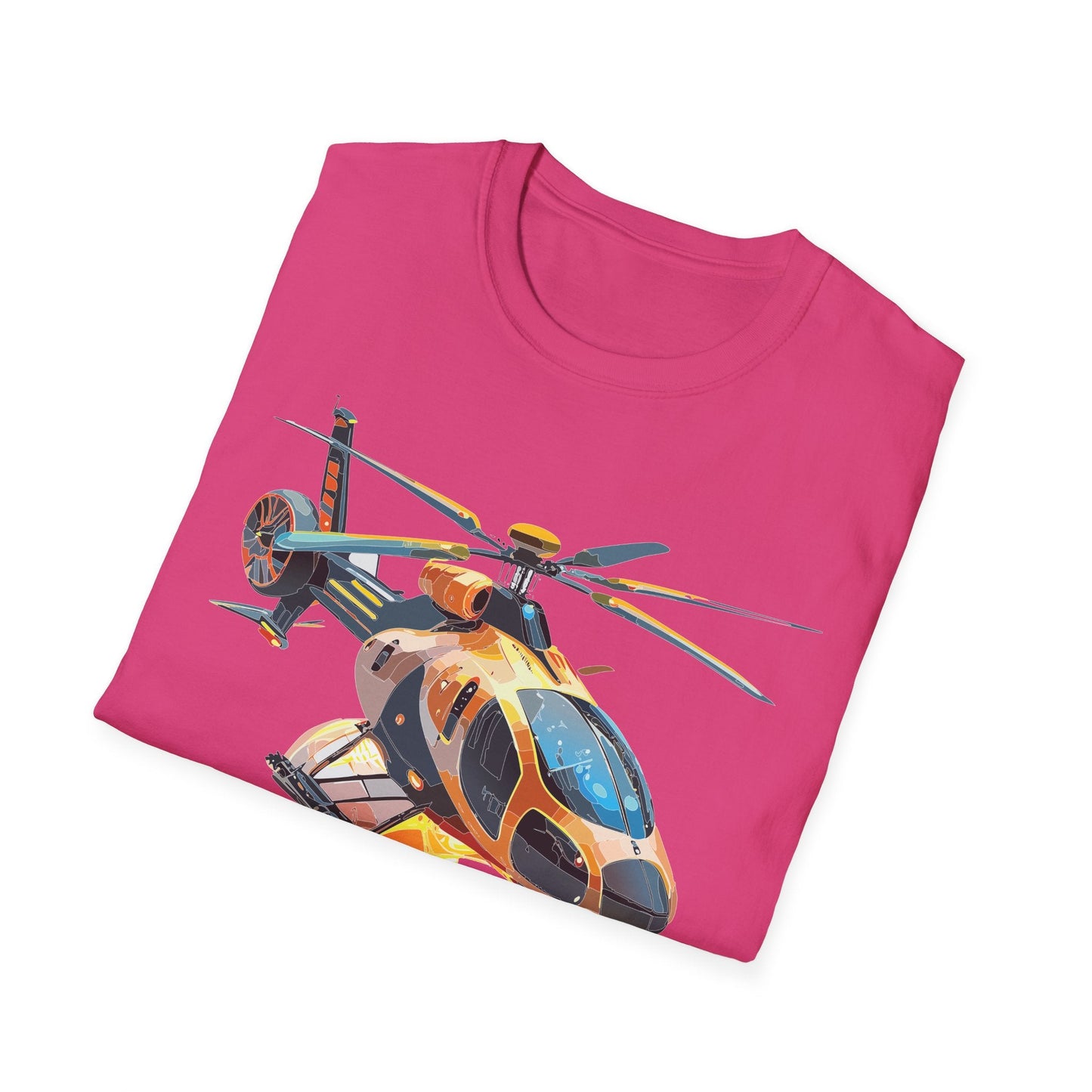 Chopper Helicopter Graphic Unisex Cotton Softstyle Short Sleeve Tee 3