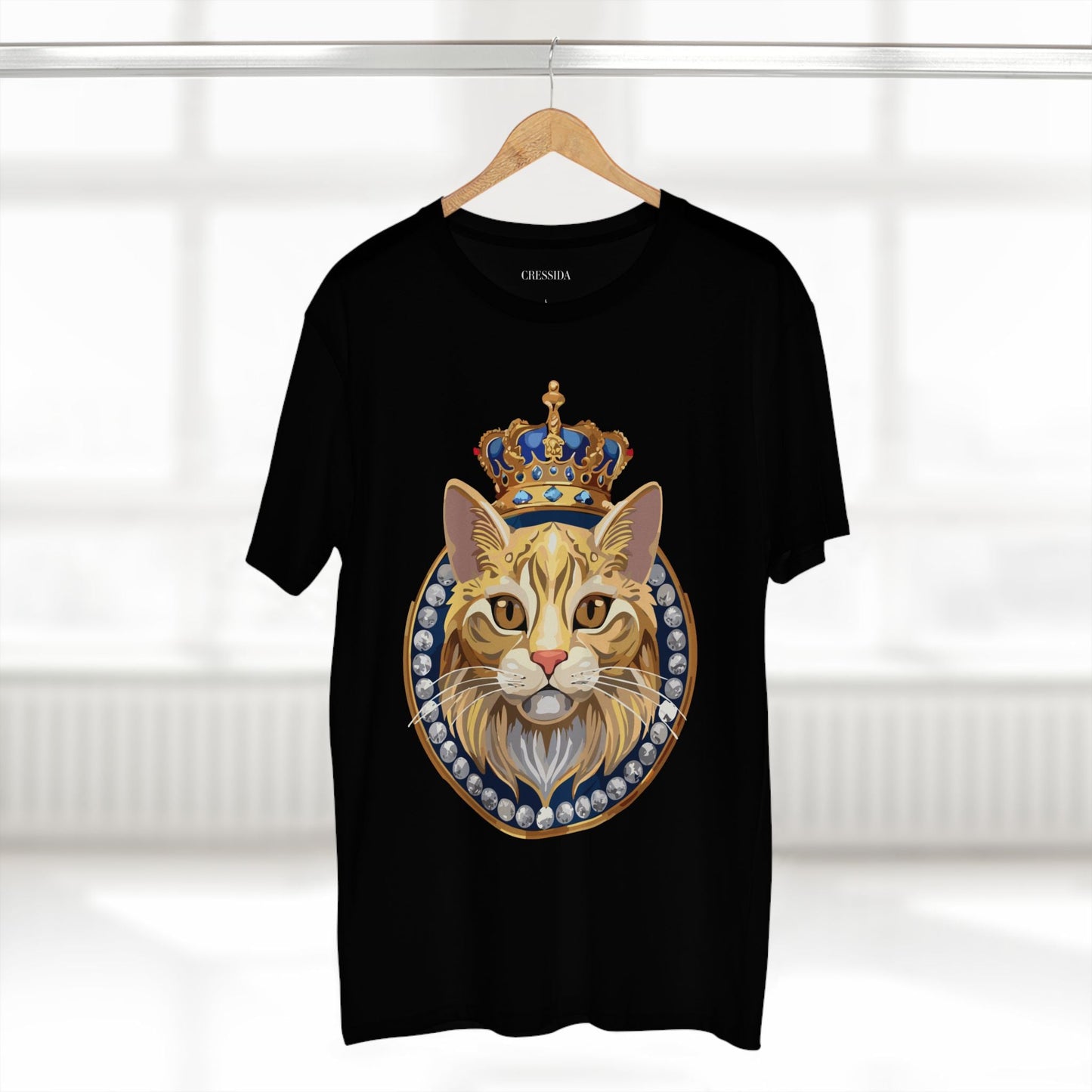 Cat Graphic Unisex 100 Cotton Tee With Unique Animal Golden Medallion Art Design 13