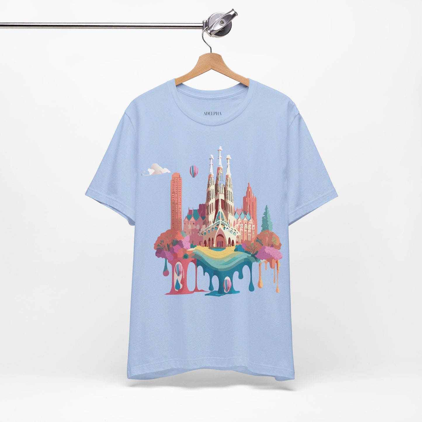 Adelpha Graphic Tee Barcelona Style Unisex Jersey Short Sleeve Vintage Inspired Shirt Casual Wear