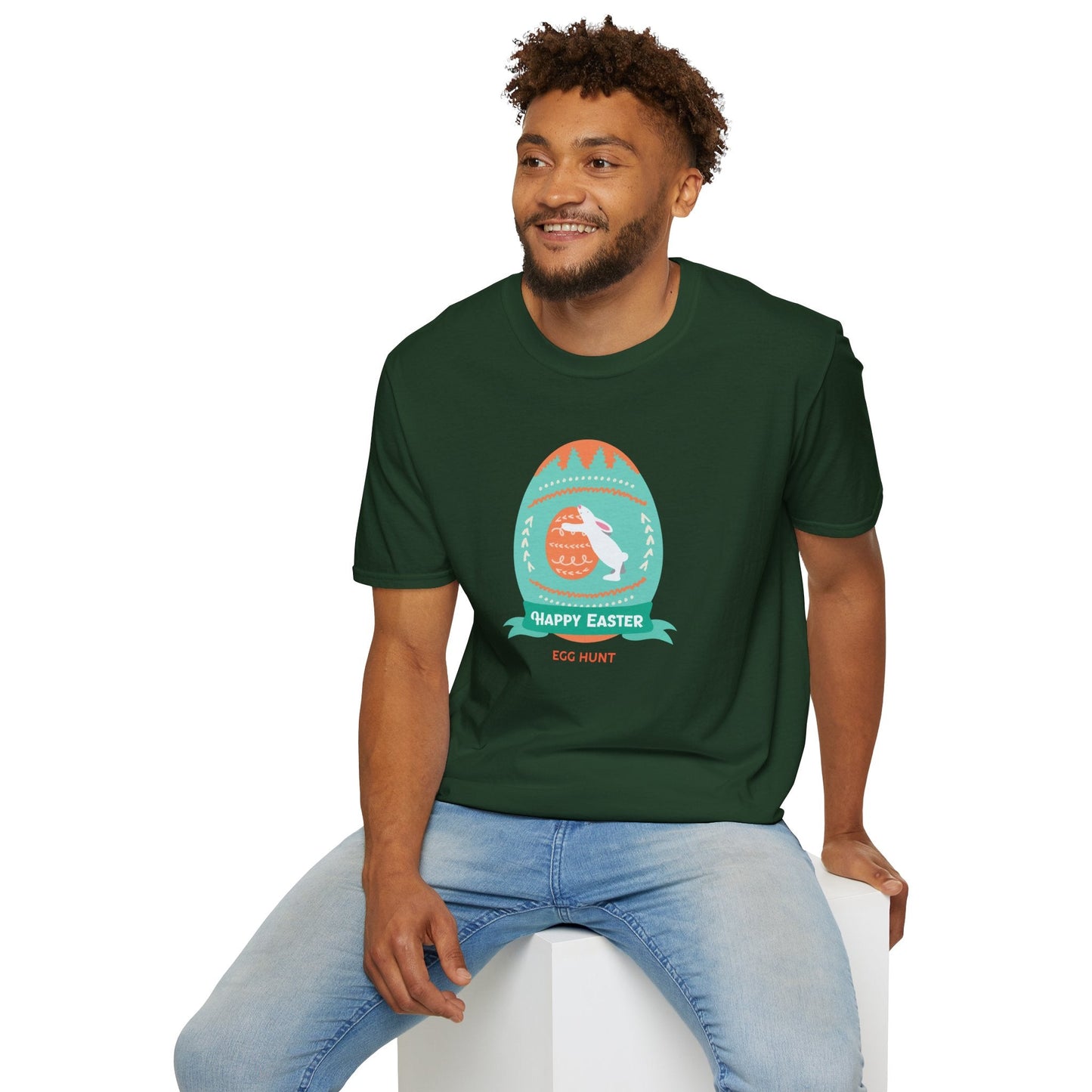 Easter Egg T Shirt Unisex Softstyle Tee With Easter Signature Design 100 Percent Ring Spun Cotton