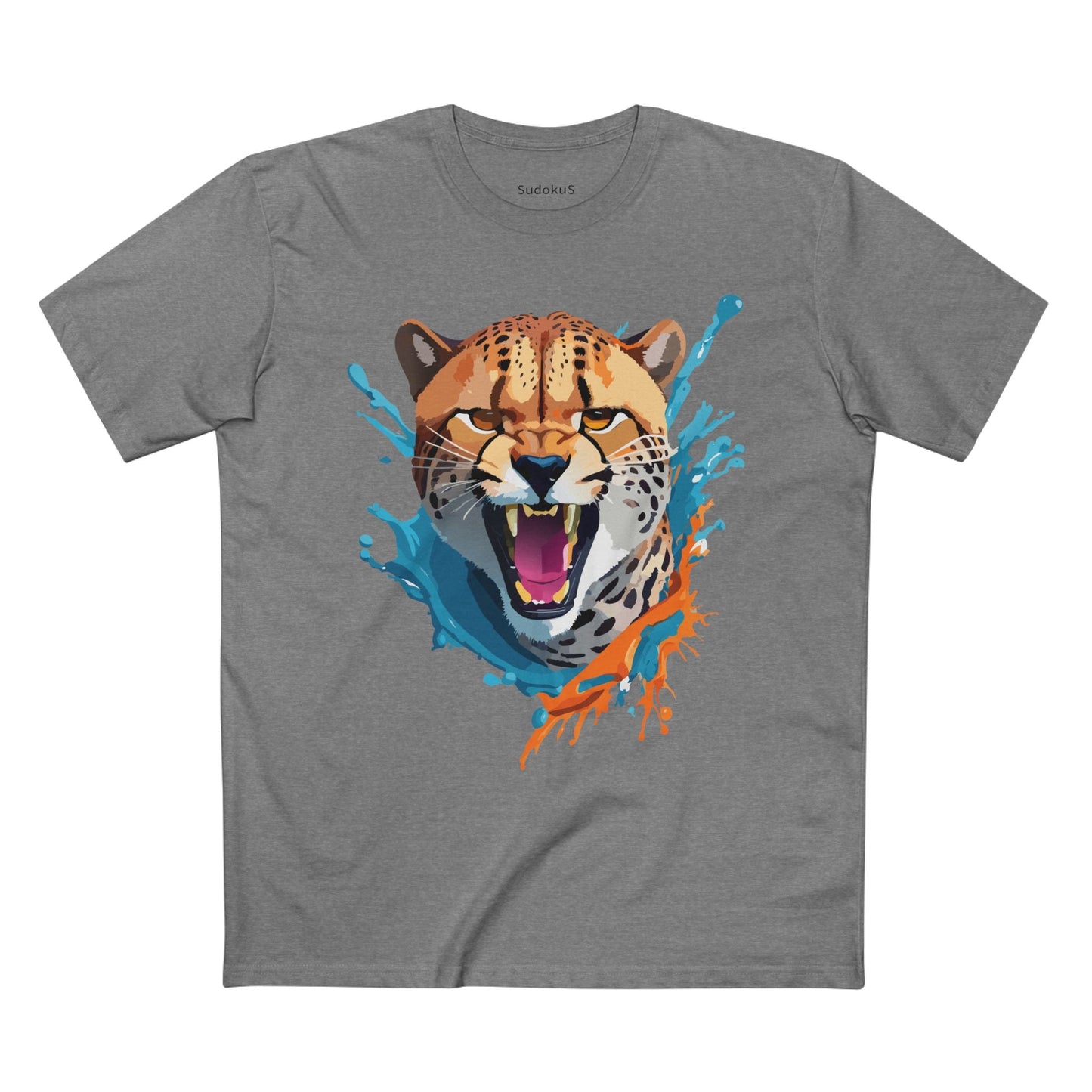 Cheetah Graphic Unisex 100 Cotton Staple Tee with Animal Design Artwork 26