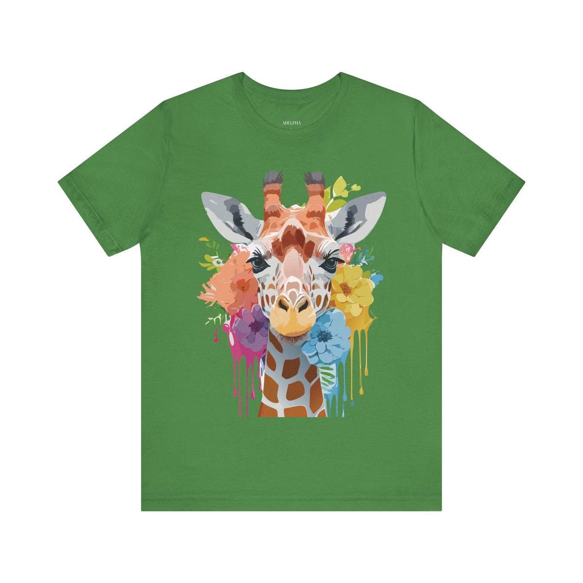 Giraffe Graphic Unisex Cotton Bella+Canvas Tee with Art Animal Design e16