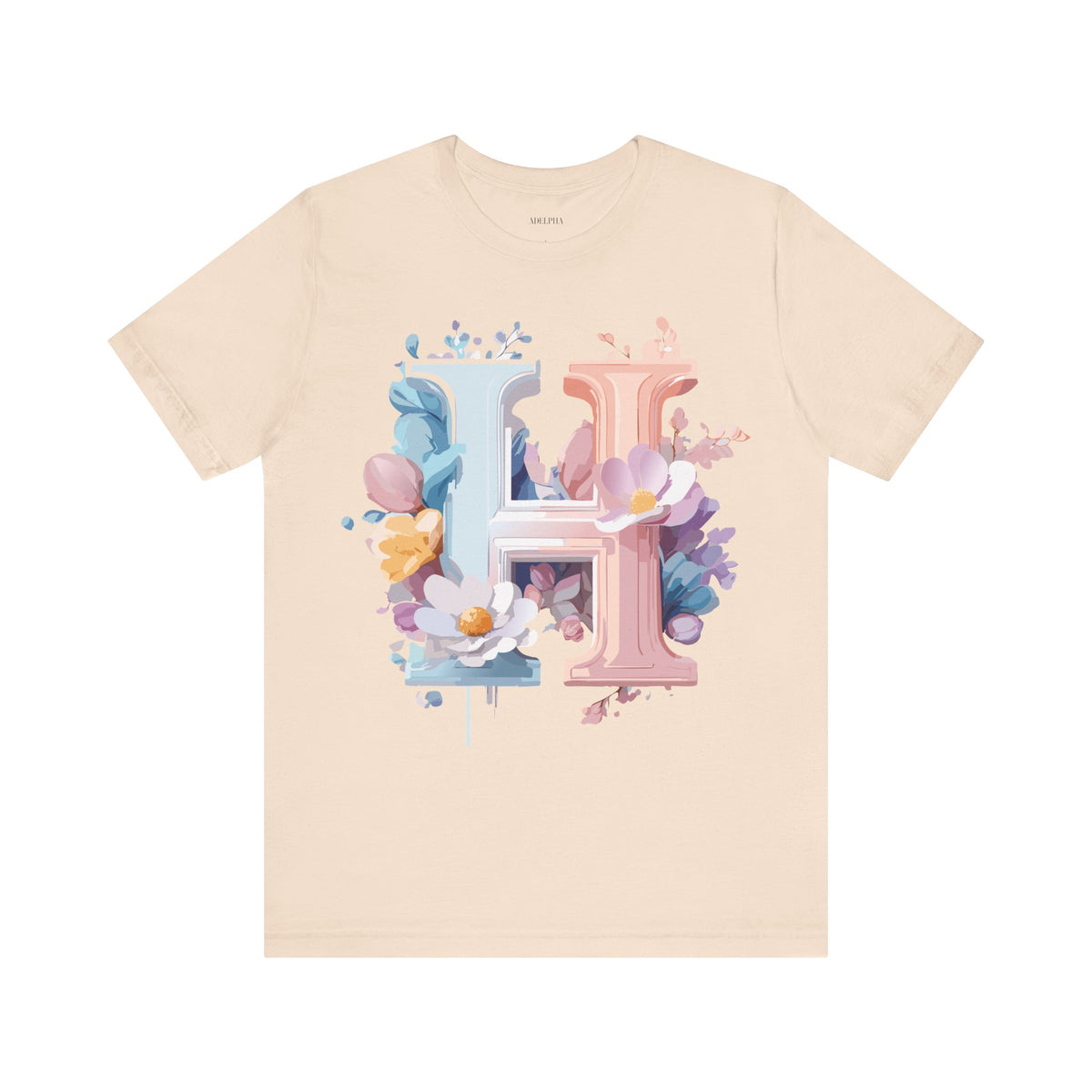 Letter H Graphic Unisex Cotton Bella+Canvas Tee with Art Letter Design