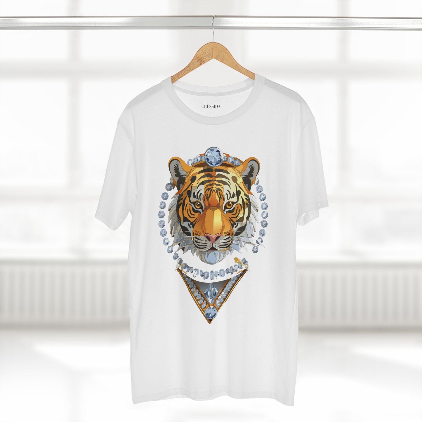 Tiger Graphic Unisex 100 Cotton Tee With Unique Animal Golden Medallion Art Design 5