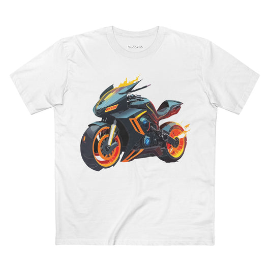 Moto Bike Graphic Unisex 100 Cotton Staple Tee 23