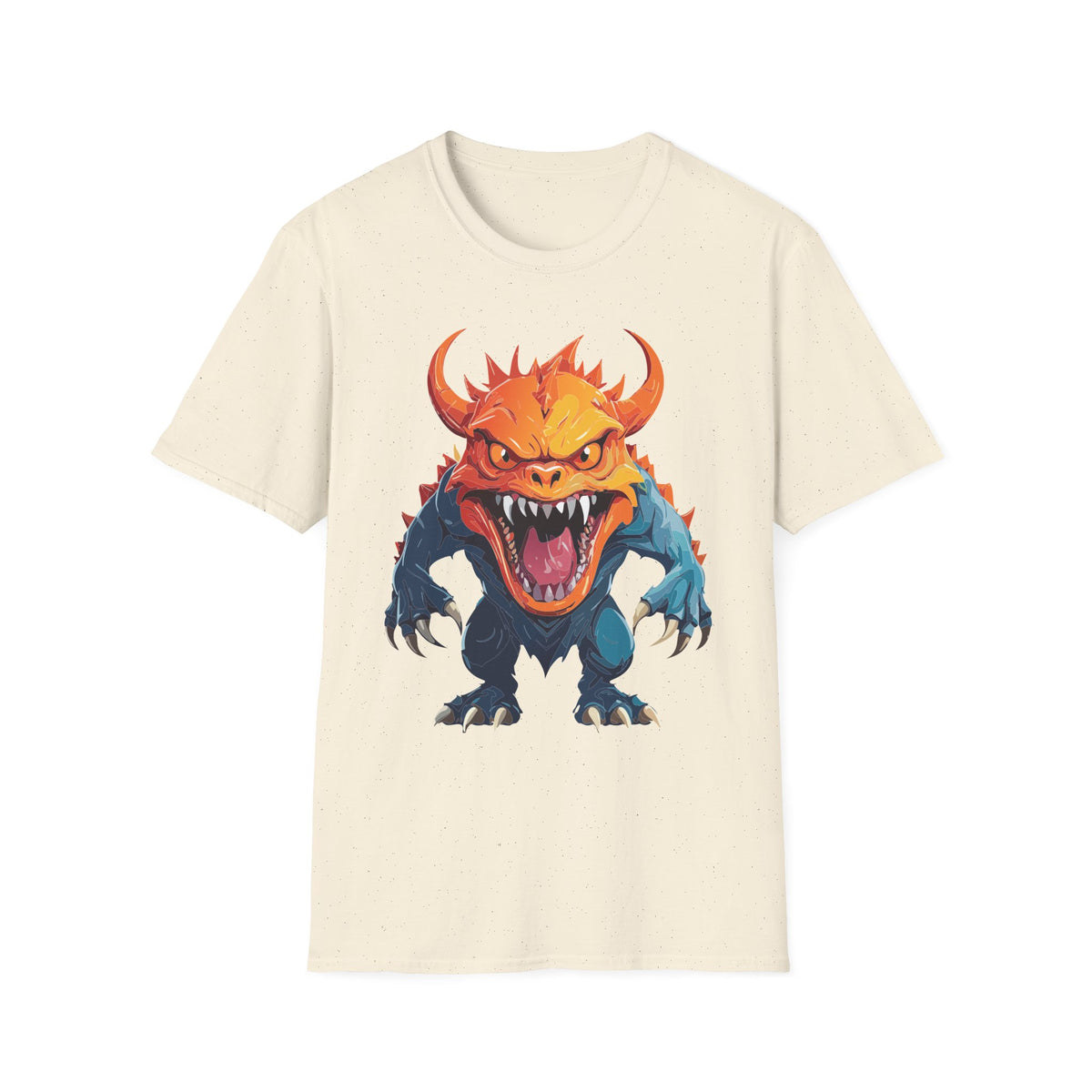 Monster Roar T‑Shirt — Fierce Orange Dragon Cartoon Graphic Tee Unisex 100 Cotton Gildan T-Shirt