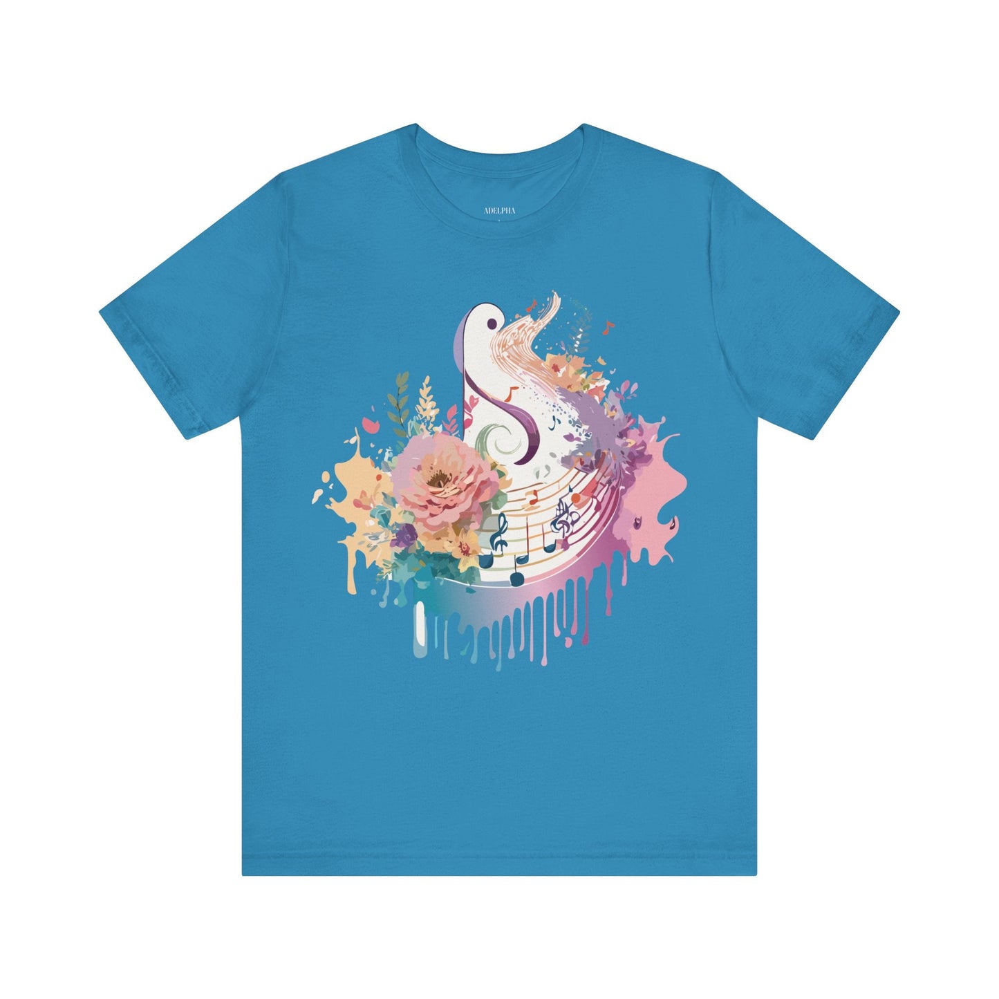 Adelpha Graphic Tee Unisex Short Sleeve Vintage Inspired Artwork Music Theme T Shirt