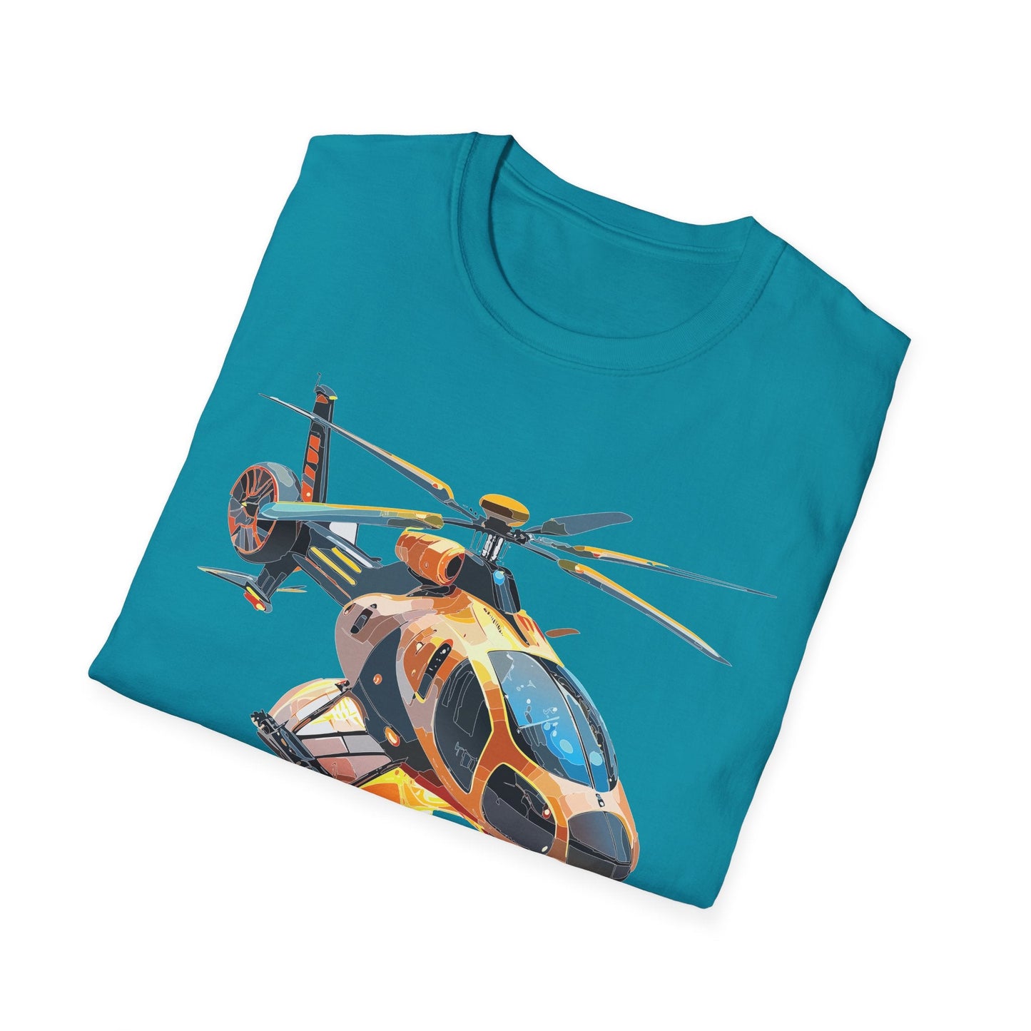 Chopper Helicopter Graphic Unisex Cotton Softstyle Short Sleeve Tee 3