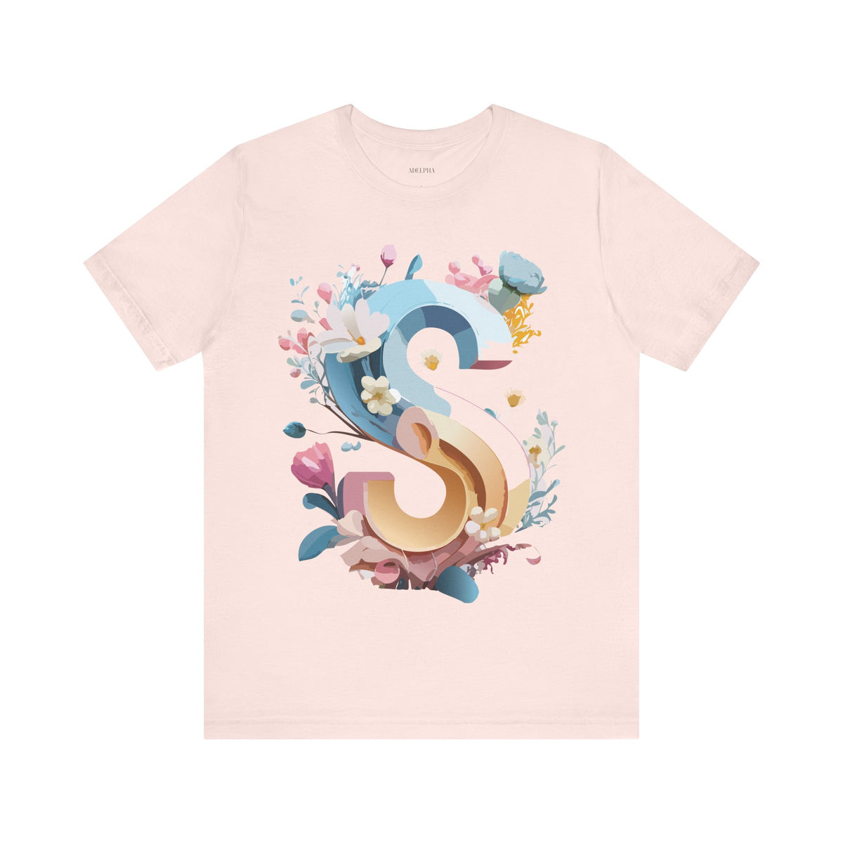 Letter S Graphic Unisex Cotton Bella+Canvas Tee with Art Letter Design