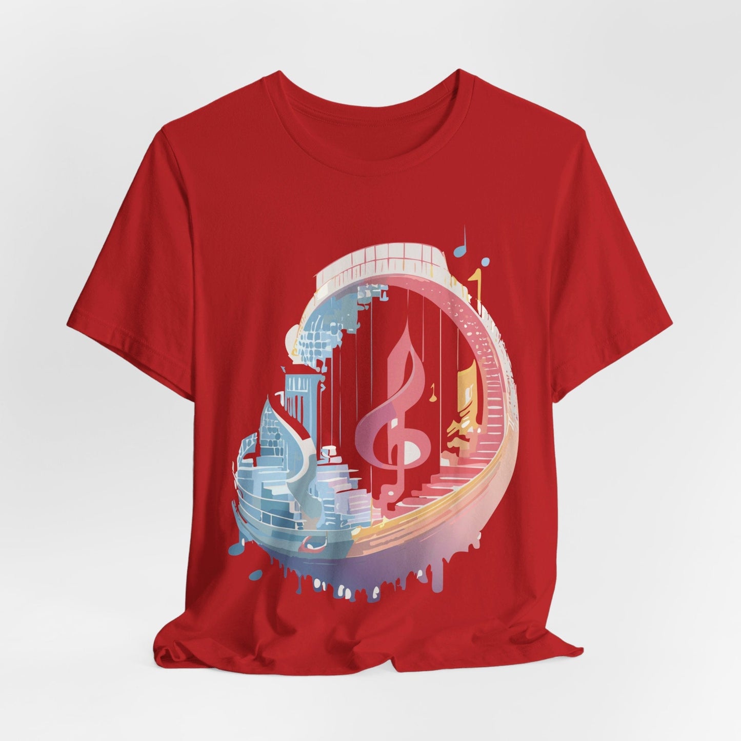 Music Graphic Unisex 100 Cotton Vintage Art with Musical Elements Tee 33