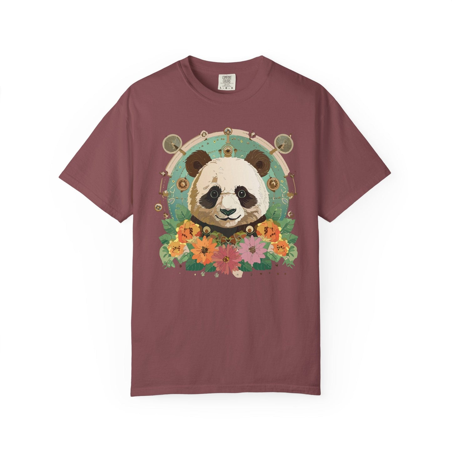 Panda Portrait Graphic T-Shirt Unisex Cotton Floral Animal Art Tee p3