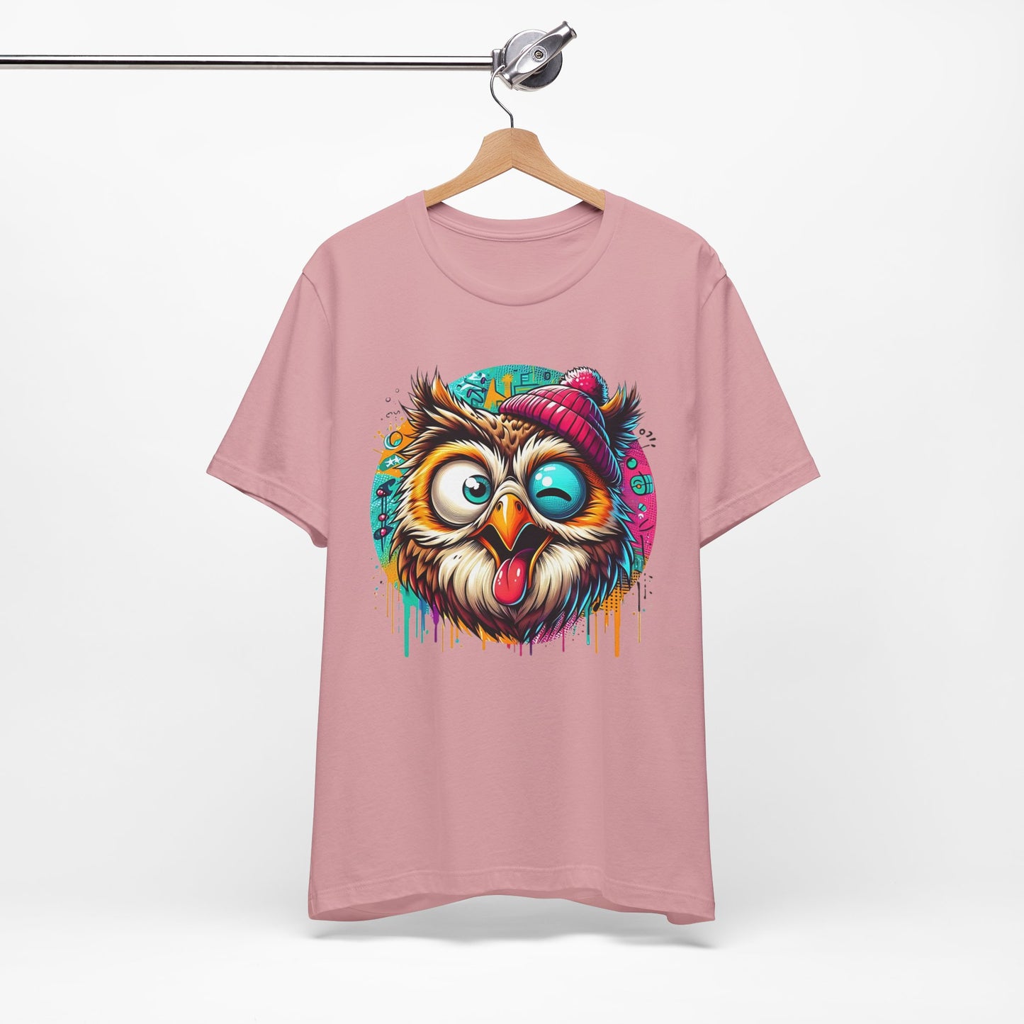 Colorful Owl Graphic Tee, Fun Owl Shirt, Funny Bird Shirt, Cute Cartoon Tees, Animal T-Shirt, Animal Tees, Art Design T-Shirt