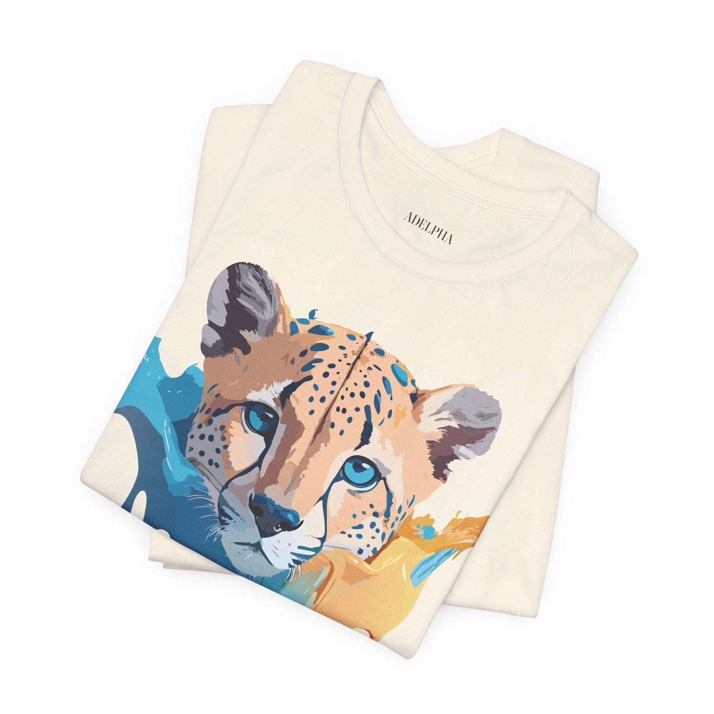 Adelpha Cheetah Graphic Jersey Tee Unisex Short Sleeve Art Design