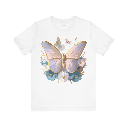 Butterfly Graphic Unisex Cotton Bella+Canvas Tee with Art Design n29