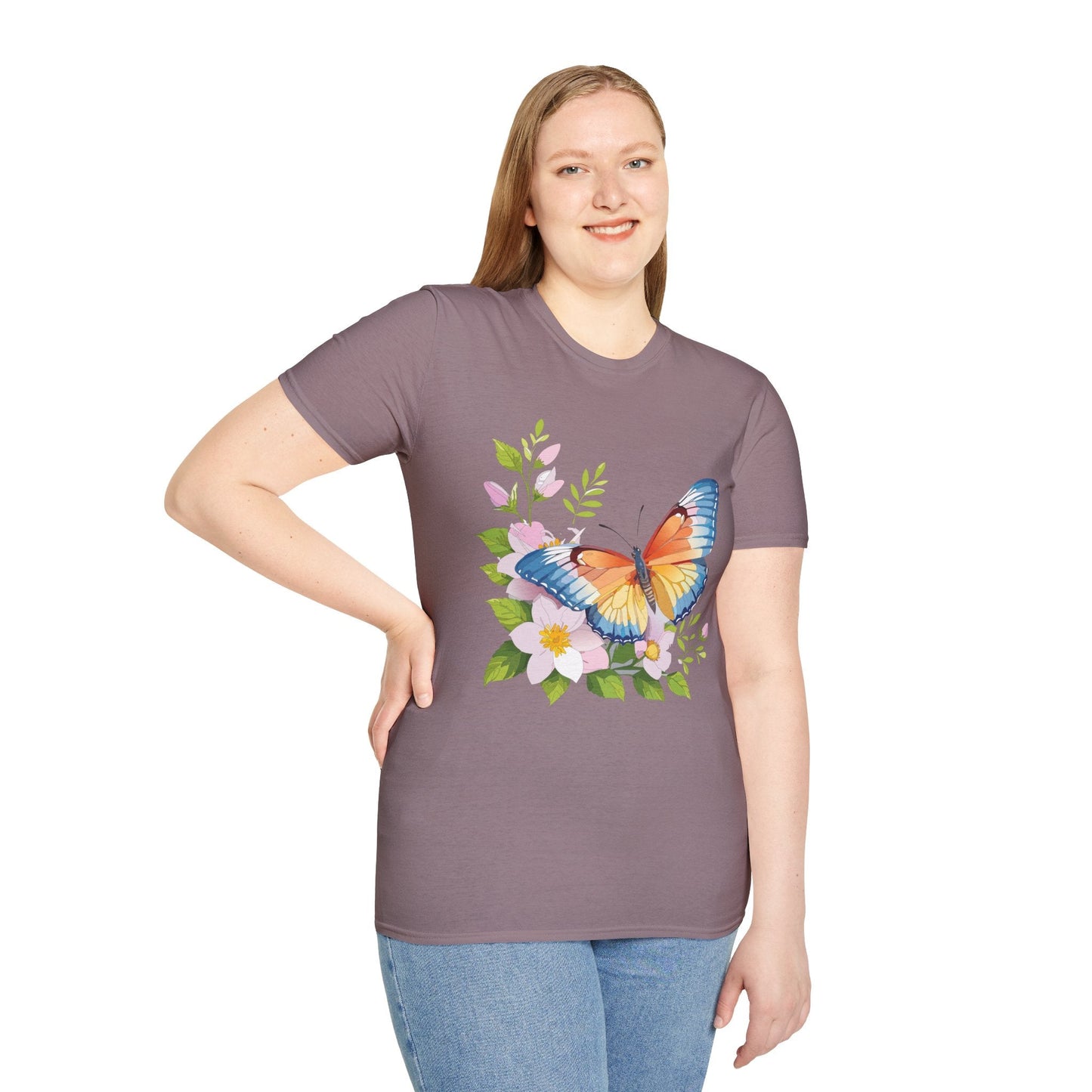 Butterfly T Shirt Unisex Monarch Design Gildan Softstyle 64000 Ring Spun Cotton Tee