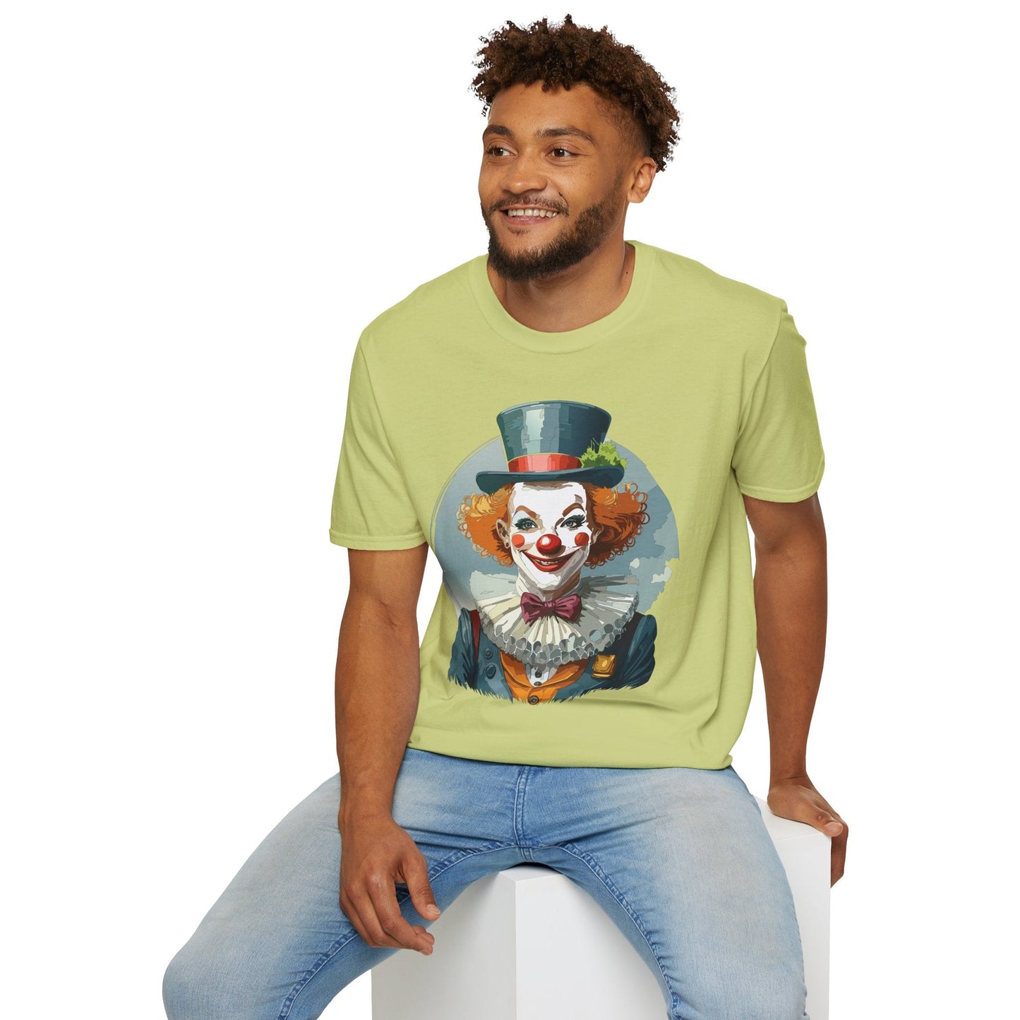 Unisex Clown Shirt Funny Man Circus Design Hundred Percent Ring Spun Cotton Gildan Softstyle Tee