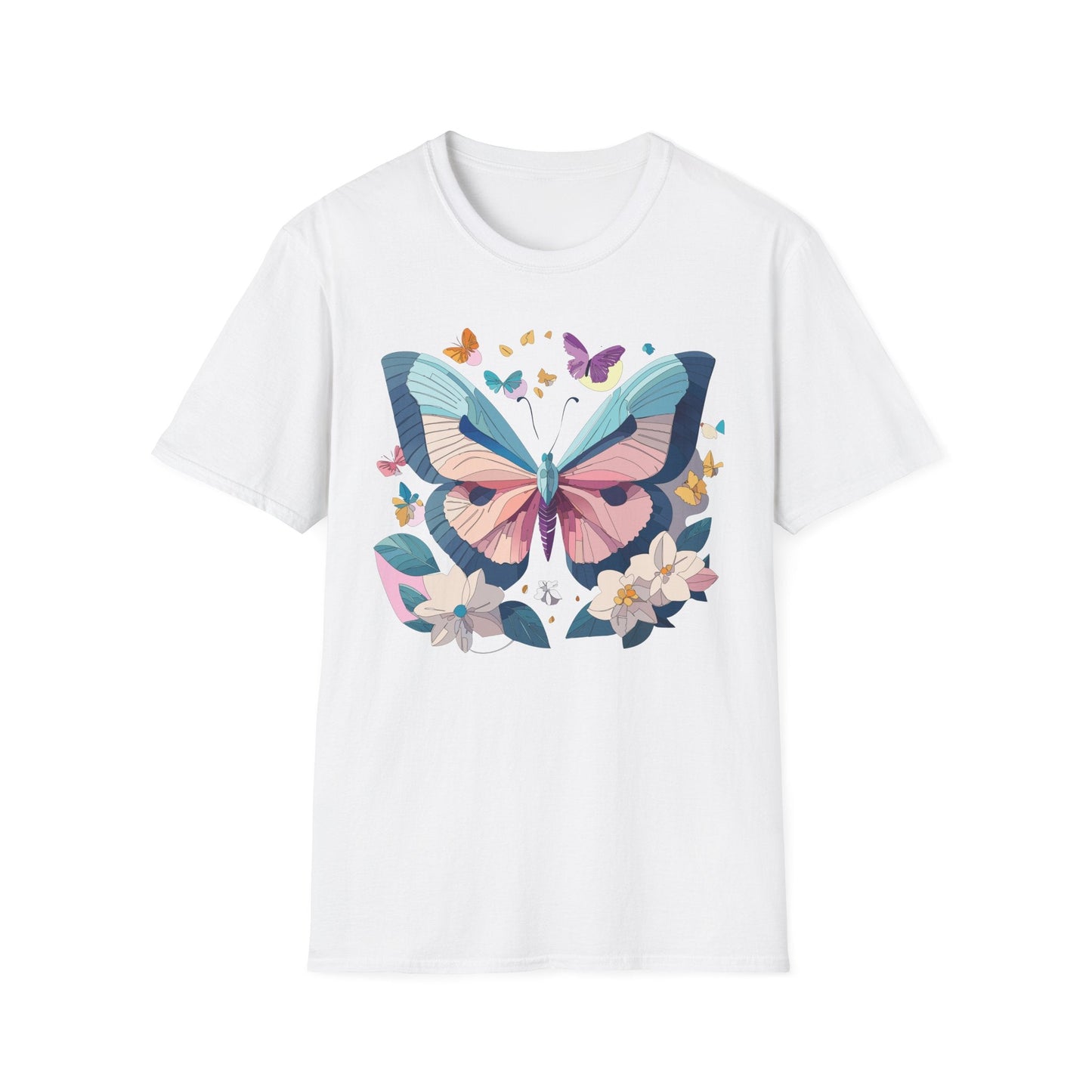 Butterfly Shirt Unisex T Shirt Softstyle Gildan 64000 Ring Spun Cotton Monarch Design