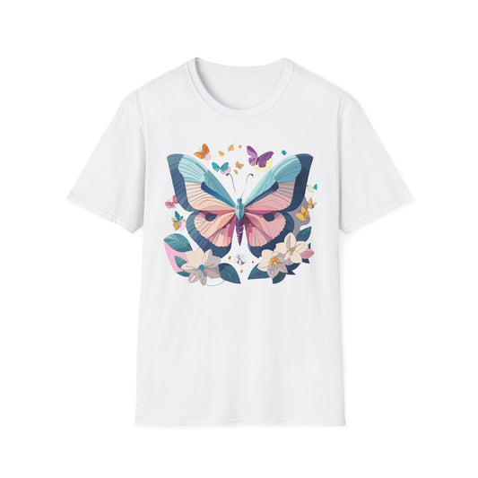 Butterfly Shirt Unisex T Shirt Softstyle Gildan 64000 Ring Spun Cotton Monarch Design