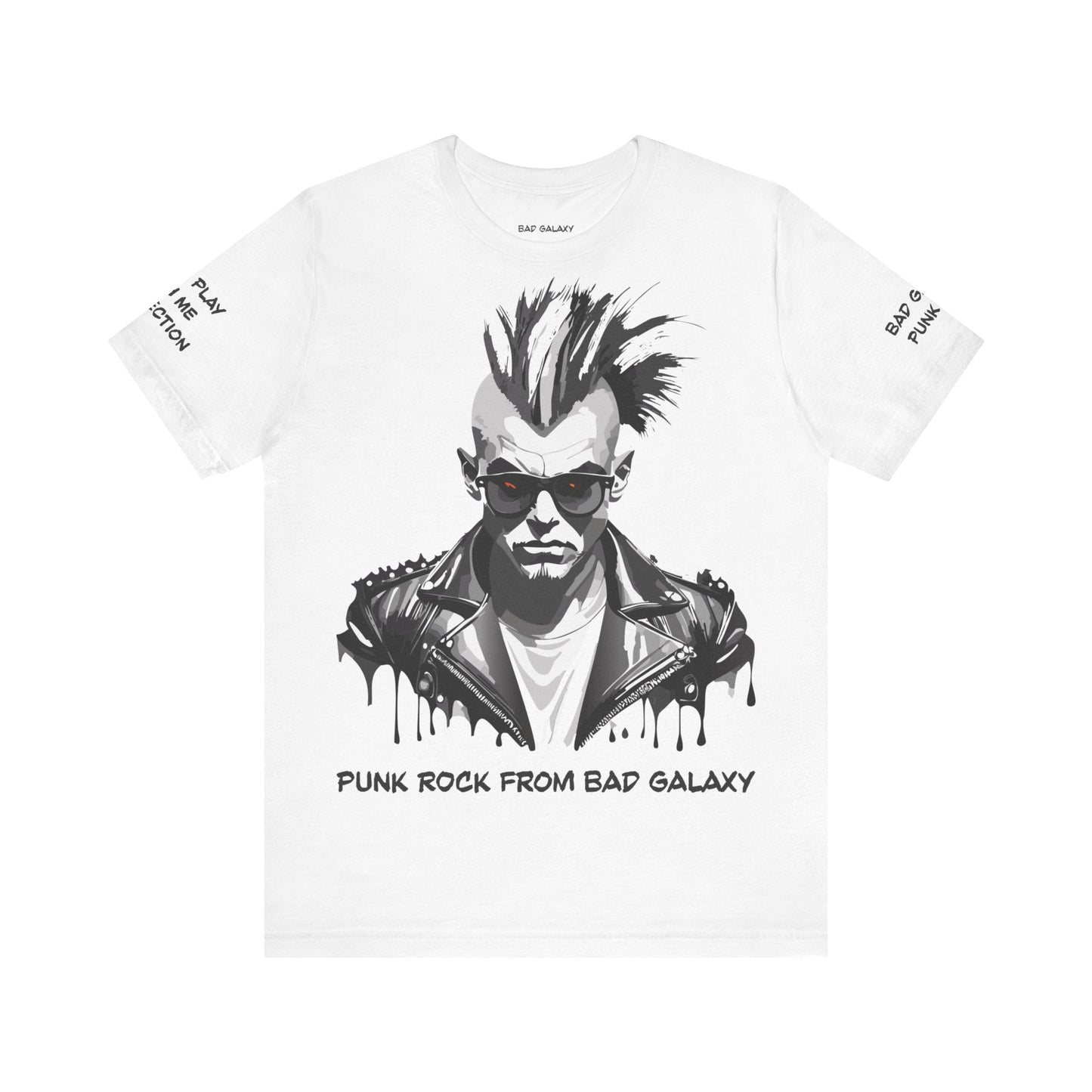 Punk Rock Tee Shirt From Bad Galaxy Made To Order 100 Percent Cotton With Eco Friendly Inks