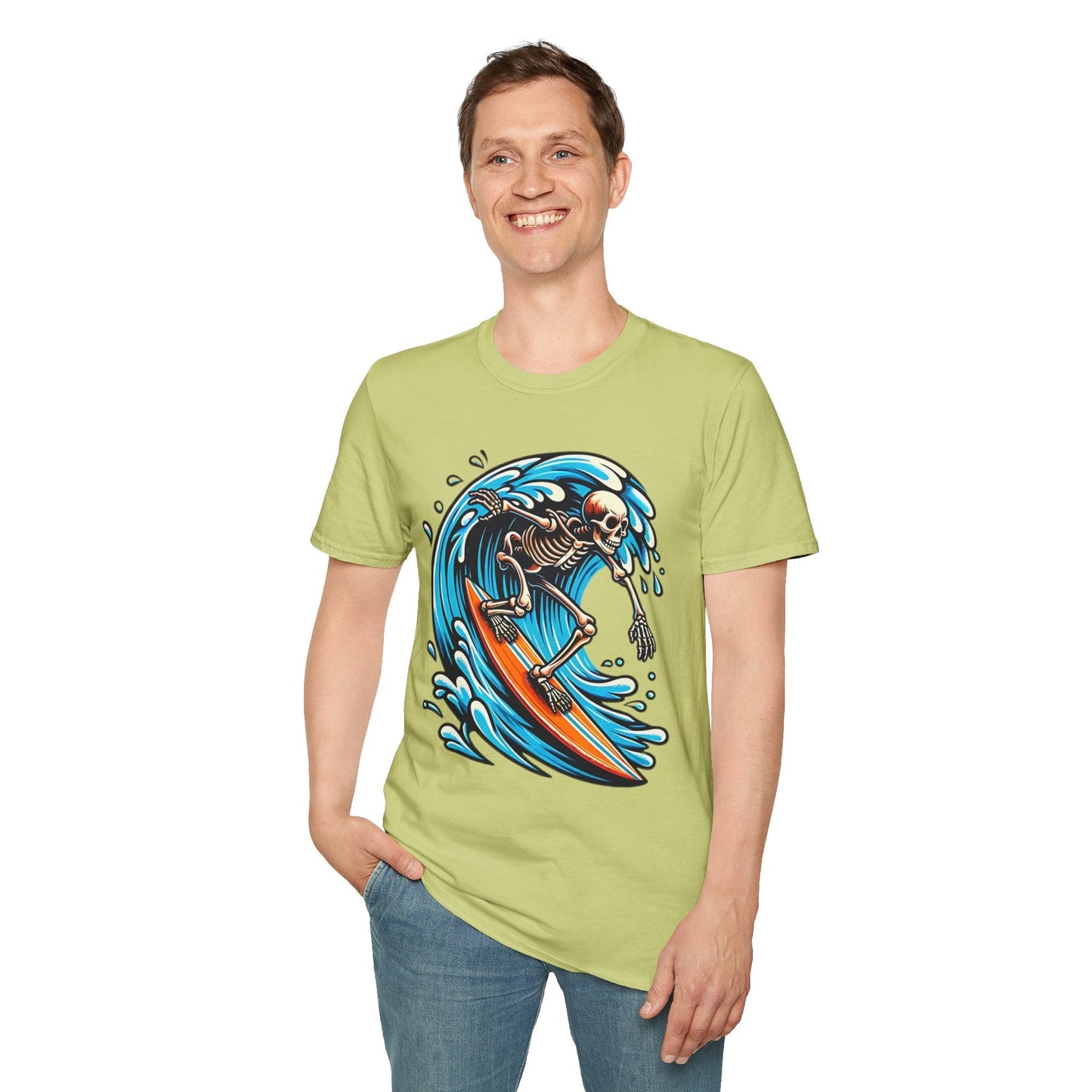 Skull Tee Shirt With Skeleton Art Design Unisex Gildan Softstyle 64000 Ring Spun Cotton Tee