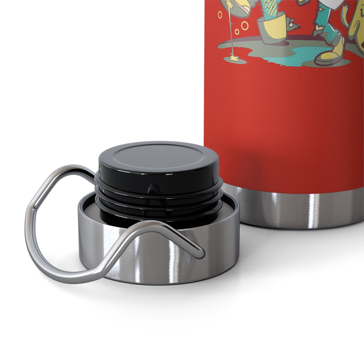 22oz Copper Insulated Water Bottle with Cartoon Design - CV69