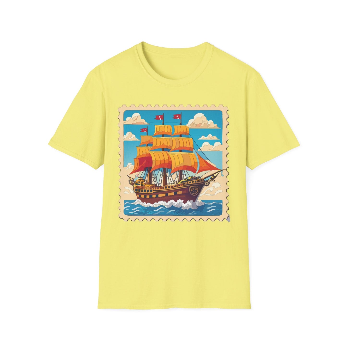 Unisex Softstyle Frigate Ship T Shirt 100 Percent Ring Spun Cotton Gildan 64000 Tee