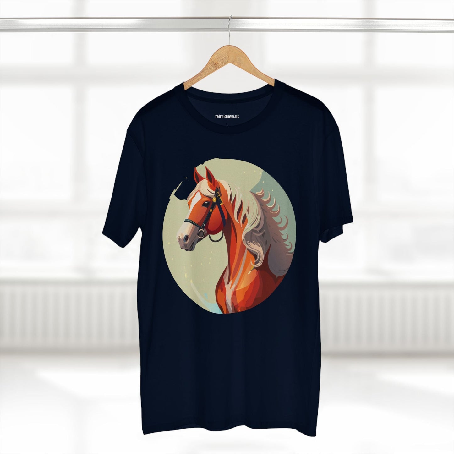 Unisex Premium Cotton Staple Tee With Original Horse Shirt Art Design For Animal Lovers Breathable Comfort Retro2Nova