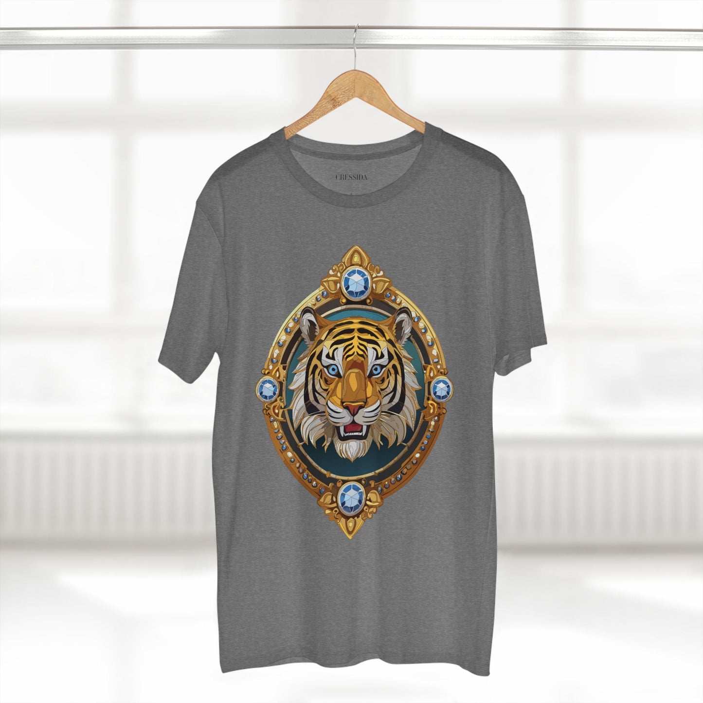 Tiger Graphic Unisex 100 Cotton Tee With Unique Animal Golden Medallion Art Design 6