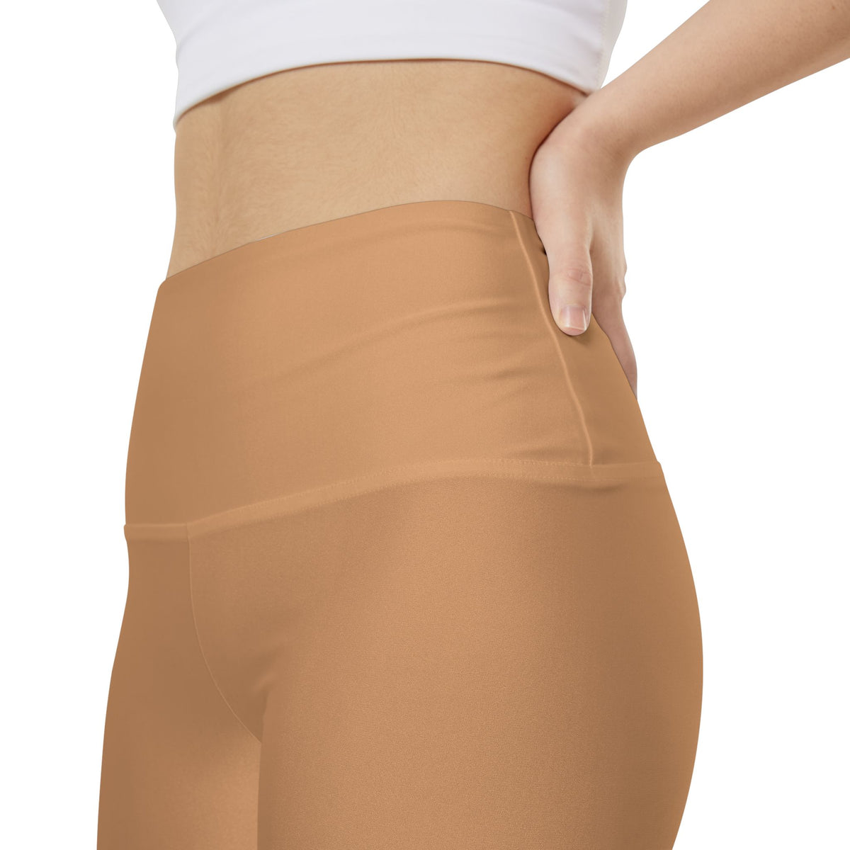 Light Bronze Women’s Workout Shorts — High-Waist Biker Shorts for Yoga, Running & Gym