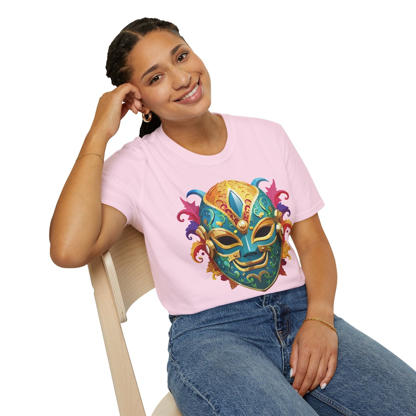 Mask Tee Shirt Unisex Softstyle Gildan 64000 100 Percent Ring Spun Cotton Comfortable Masquerade Tee