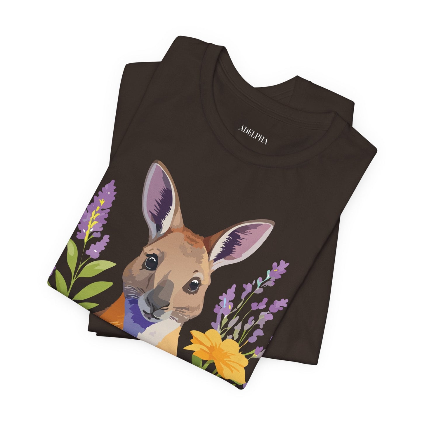 Adelpha Vintage Inspired Graphic Tee Kangaroo Artwork Unisex Jersey Short Sleeve T Shirt
