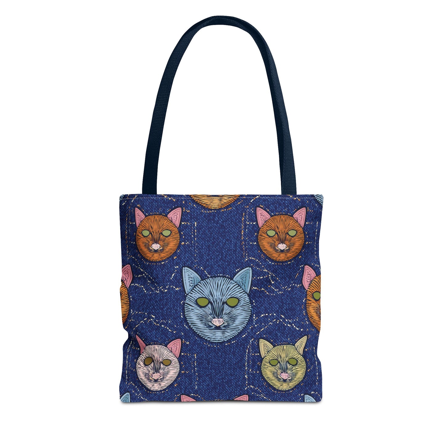Denim Fabric Imitation Print Unisex Canvas Bag Poly Spun 3 Sizes Tote Bag 190-1