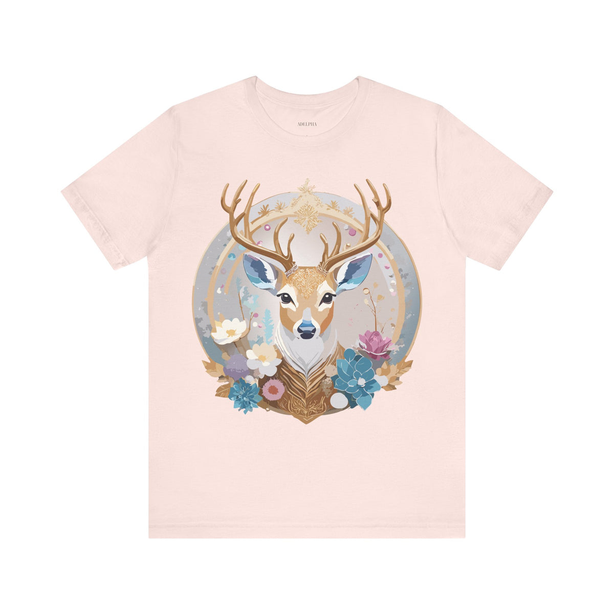 Medallion Graphic Unisex Cotton Bella+Canvas Tee with Floral Art Design m60