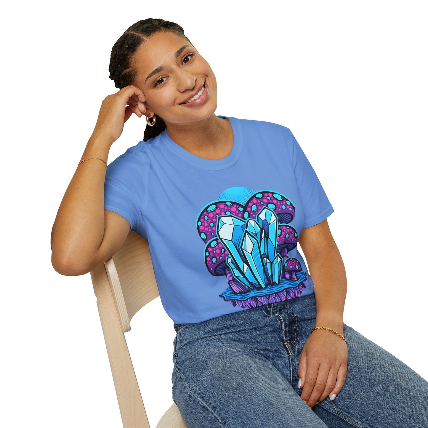 Mashroom Tee Shirt Softstyle Gildan 64000 100 Percent Ring Spun Cotton Breathable Funny Fungus