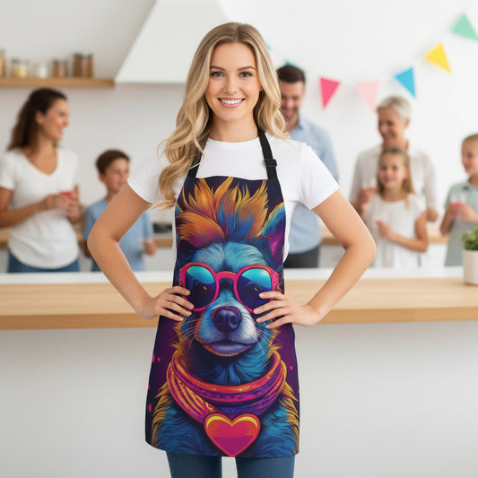 Dog 100% Polyester Stain-resistant 31.5 x 25.6  Art Print Canvas Apron 2