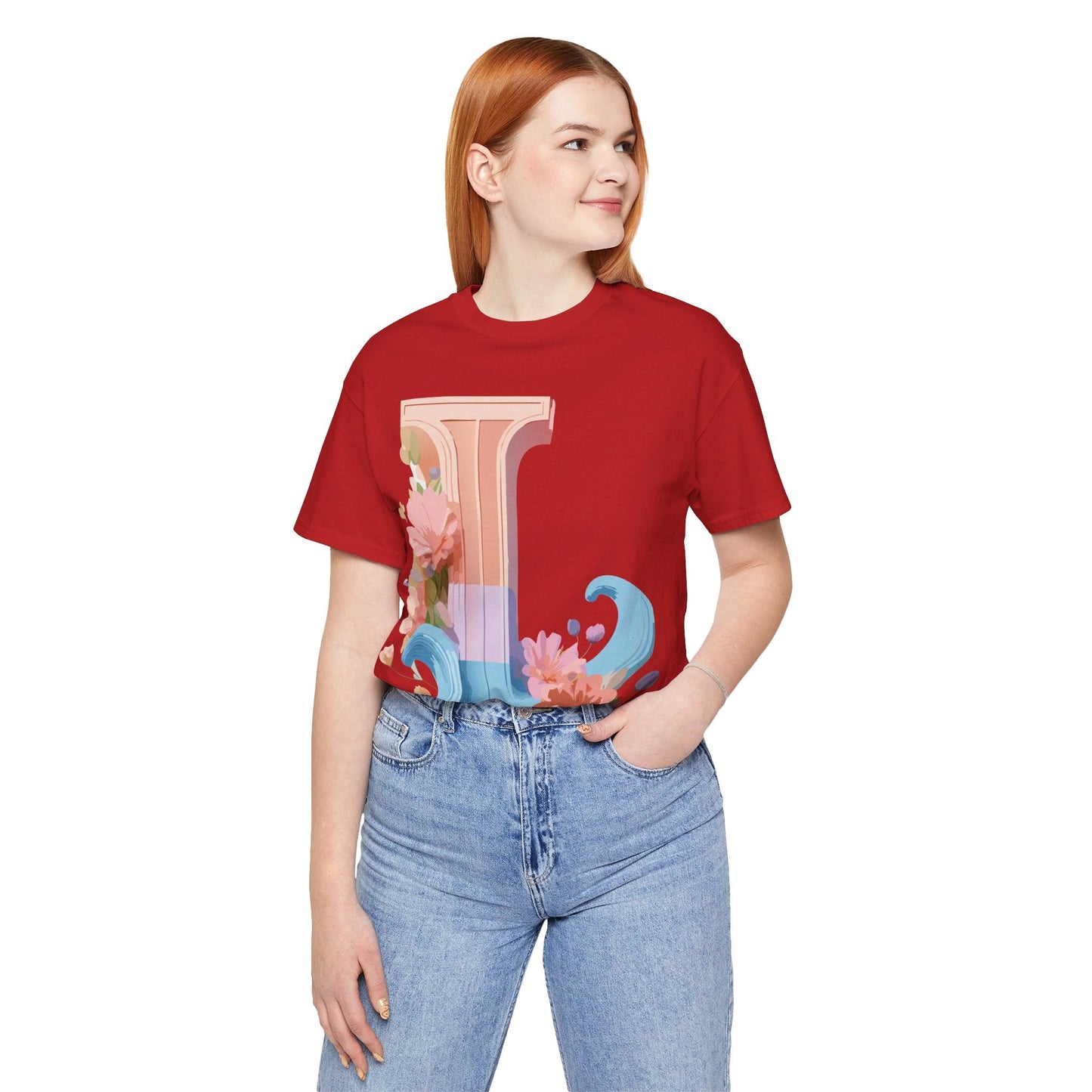 Letter L Shirt Unisex Graphic Tee With Vintage Inspired Artwork By Adelpha Premium Quality