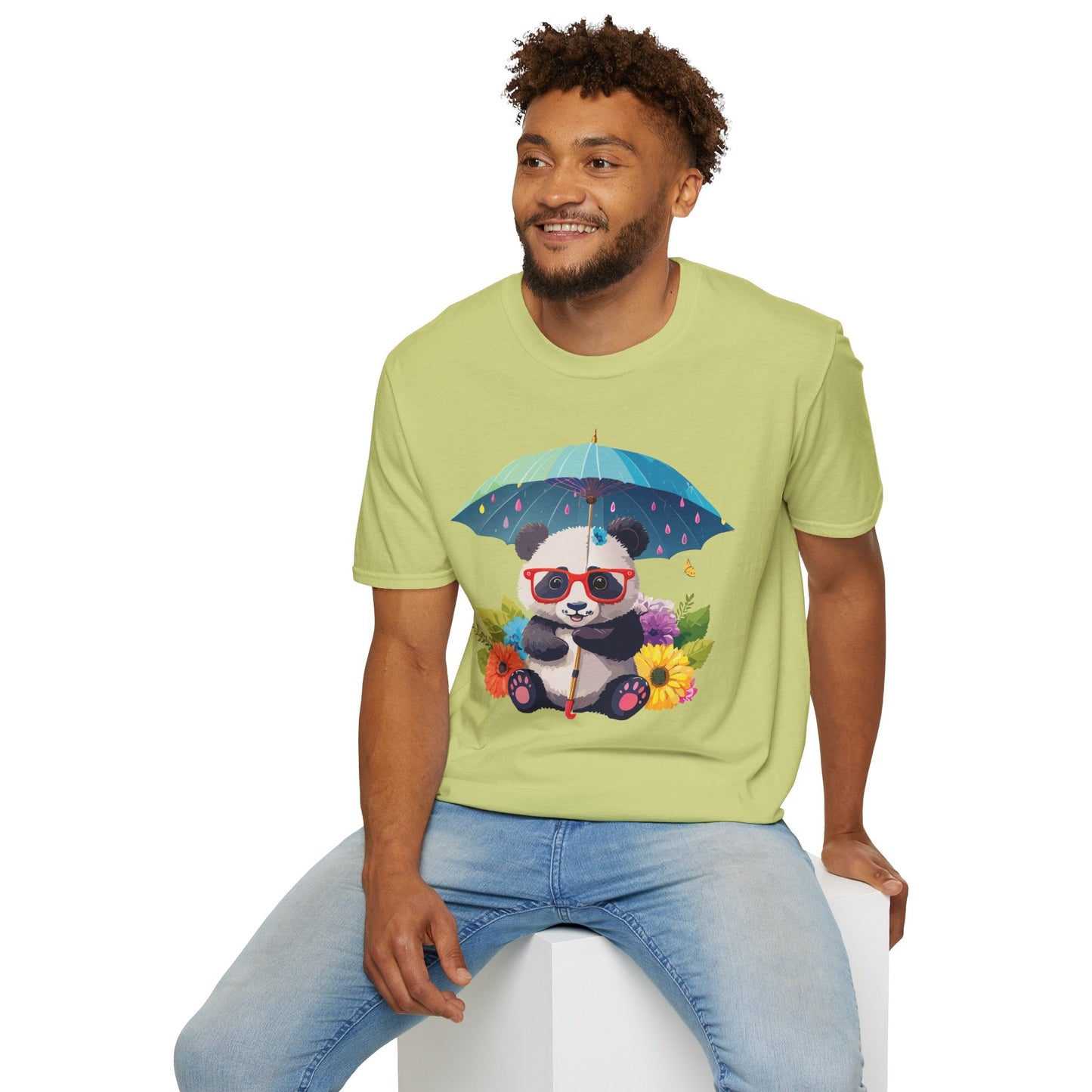Panda Shirt Unisex Tee 100 Percent Ring Spun Cotton Softstyle Gildan 64000 Animal Print