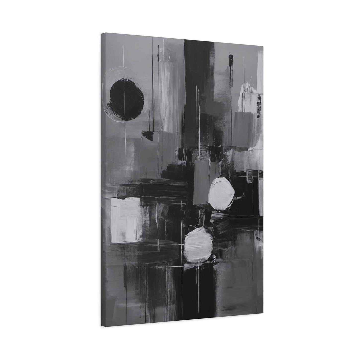 Black Abstract Painting Print Canvas 20x24,20x30,24x30, 24x32,24x36,30x40, 32x48,36x48,40x60 Pine-Wood Inner Frame ABS-16