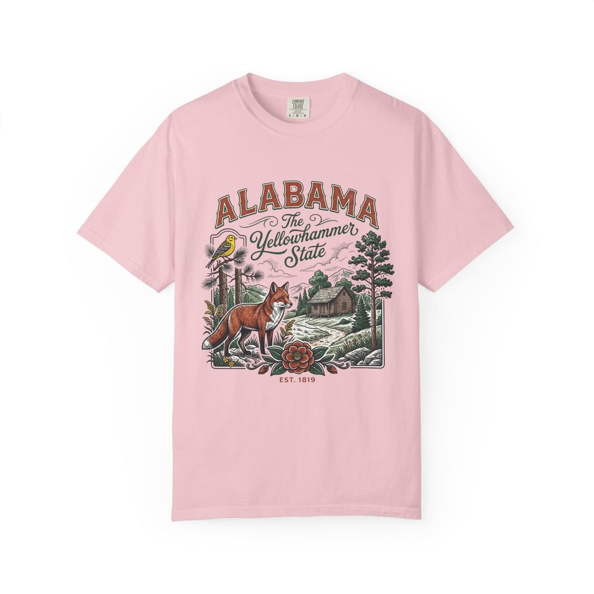 Alabama Graphic Unisex Heavyweight Garment-Dyed Travel Tourist Graphic Gift Tee 100 Cotton Comfort Colors T-Shirt