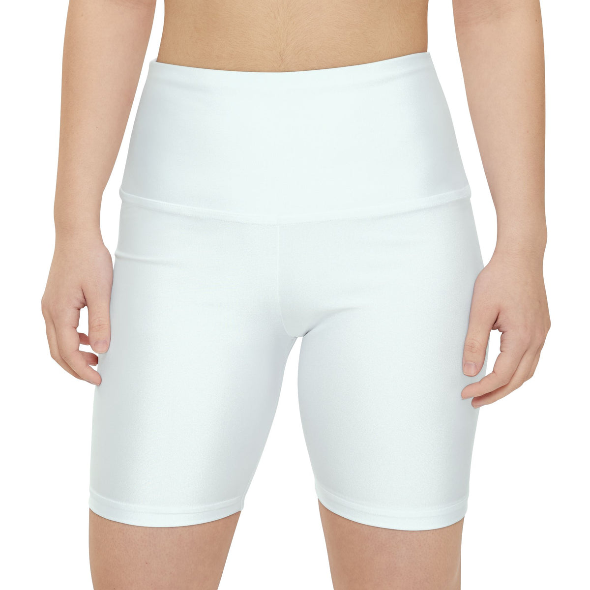 Mint Cream Workout Shorts — High-Waist Women's Active Biker Shorts