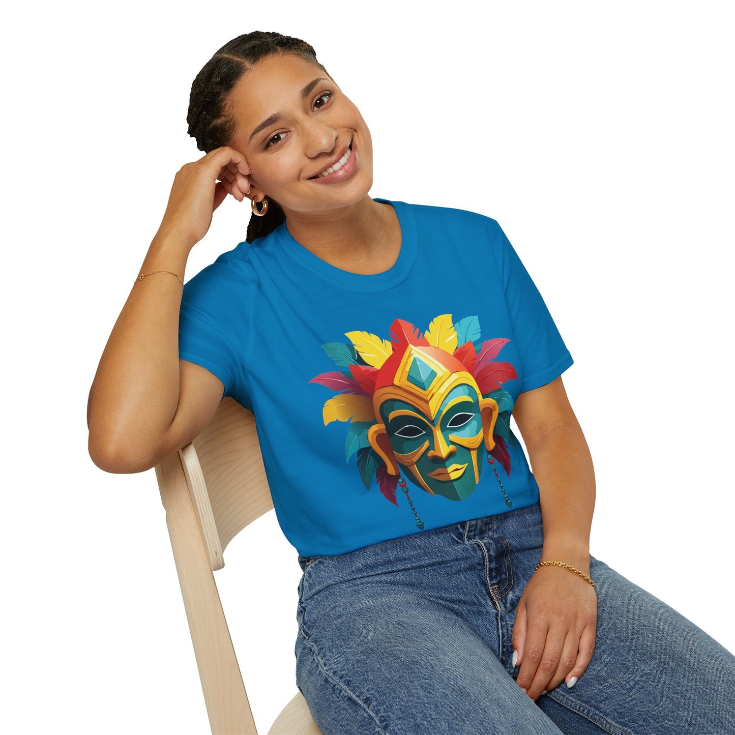 Mask Graphic Unisex Cotton Masquerade Design Artwork Tee 6
