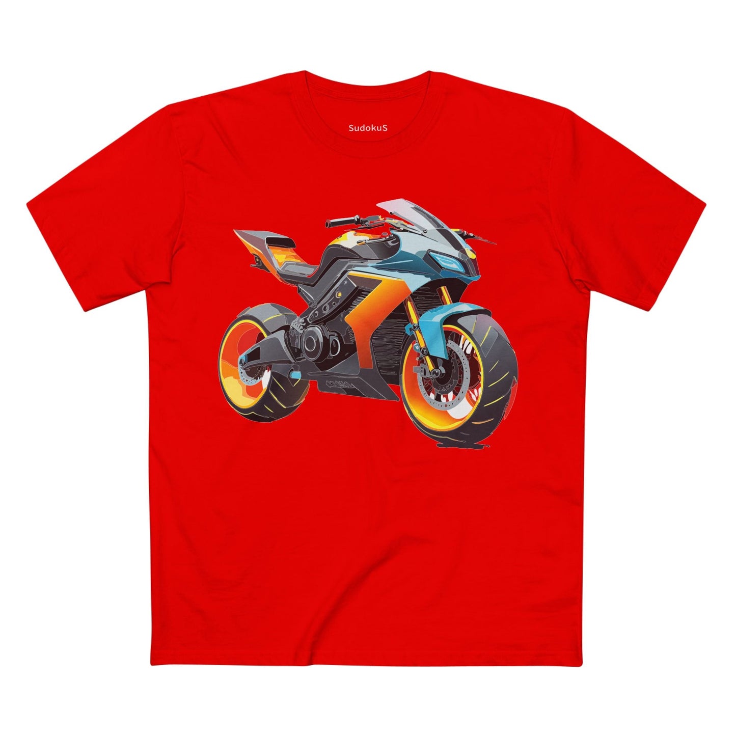 Moto Bike Graphic Unisex 100 Cotton Staple Tee 29