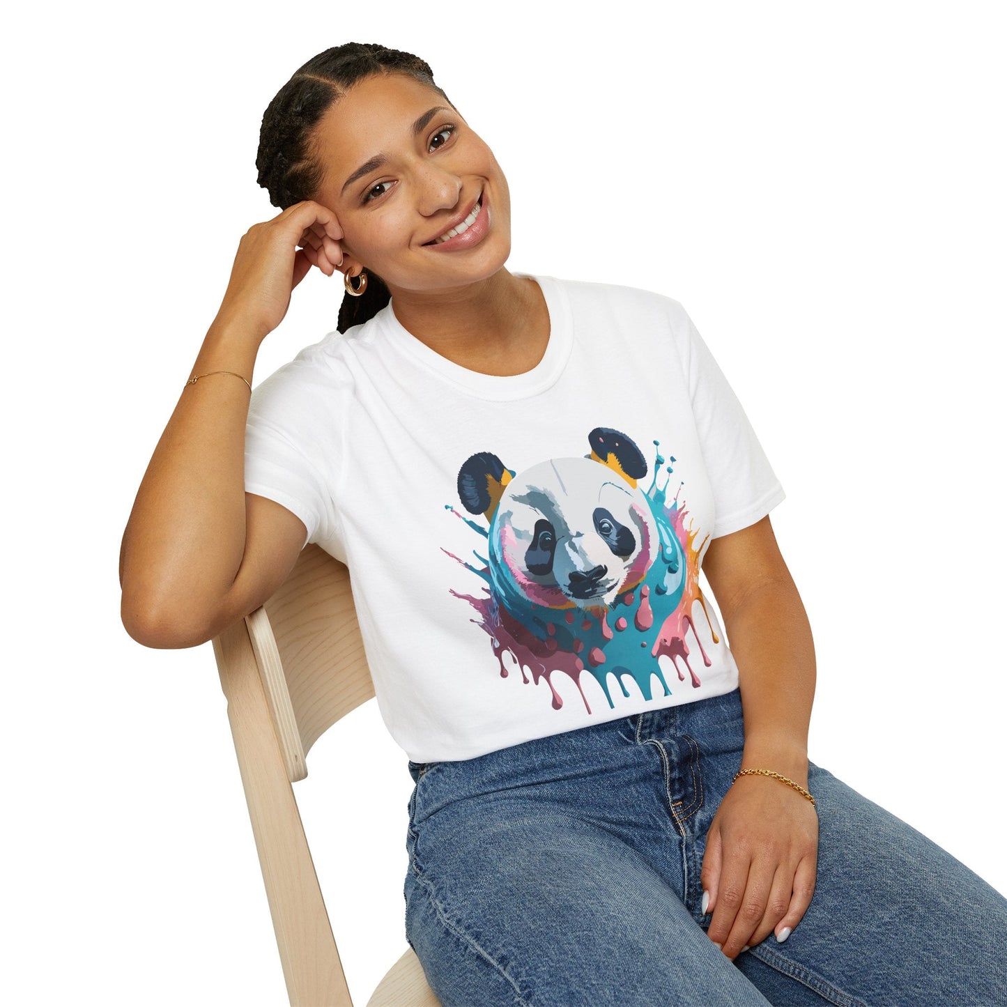 Panda Shirt Unisex T Shirt Gildan Softstyle 64000 Panda Graphic Animal Tee 100 Percent Cotton