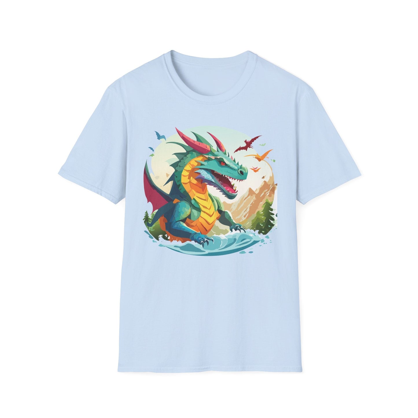 Dragon T Shirt Unisex Animal Tee Softstyle 64000 Premium 100 Percent Ring Spun Cotton