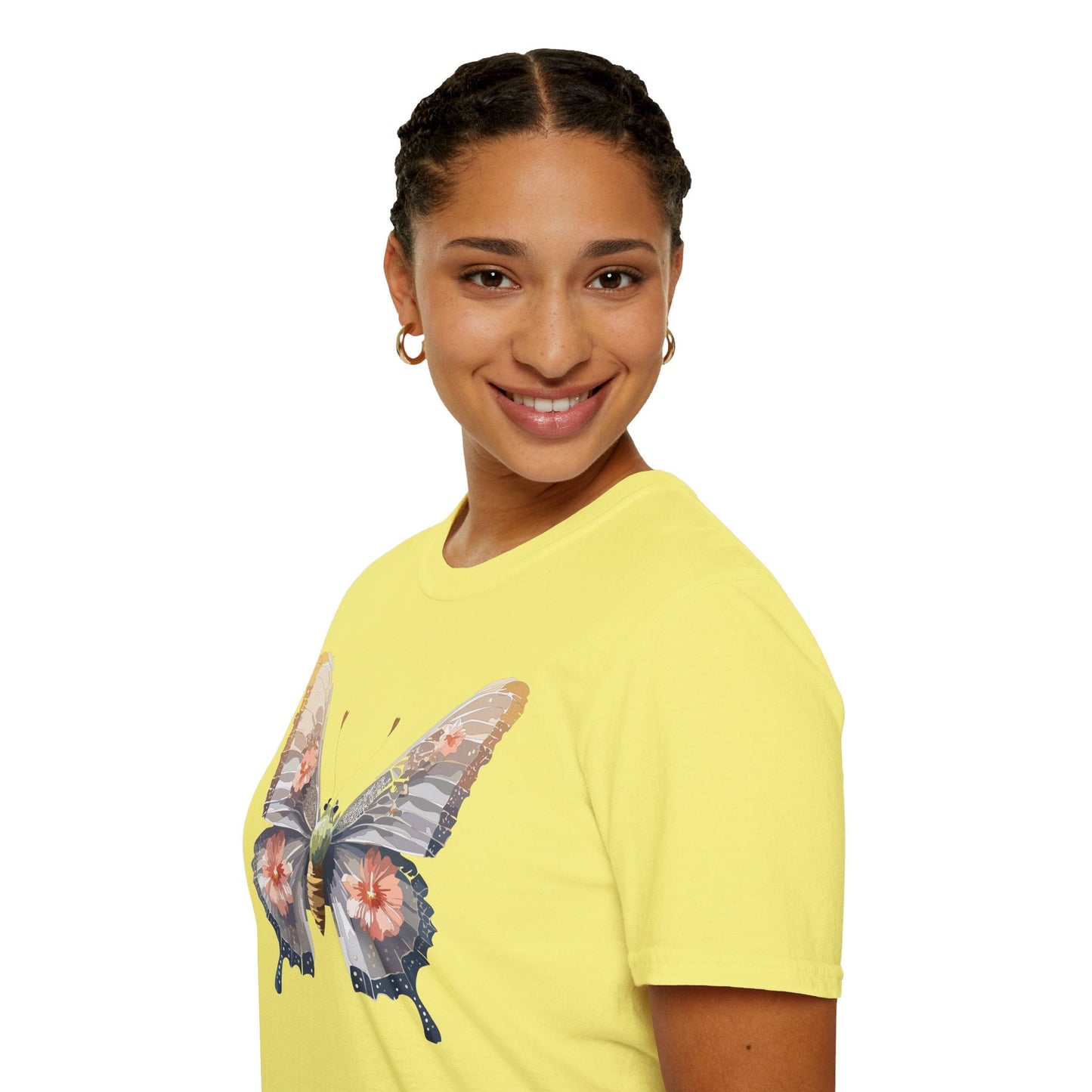 Butterfly T Shirt Unisex Monarch Design Gildan Softstyle 64000 100 Percent Ring Spun Cotton